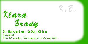 klara brody business card