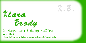 klara brody business card